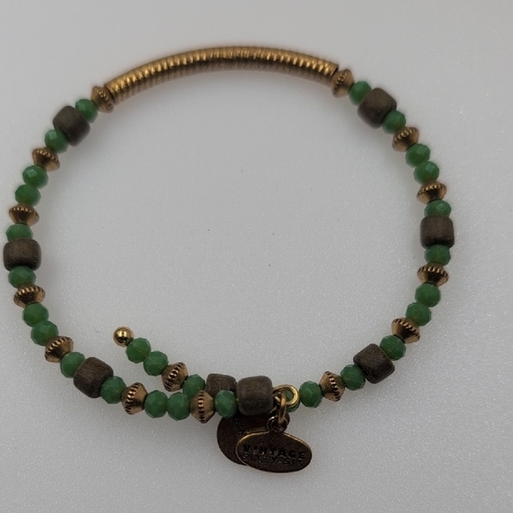 Alex and Ani Blue and Green Beaded Bracelets with Metallic Accents - Picture 4 of 5